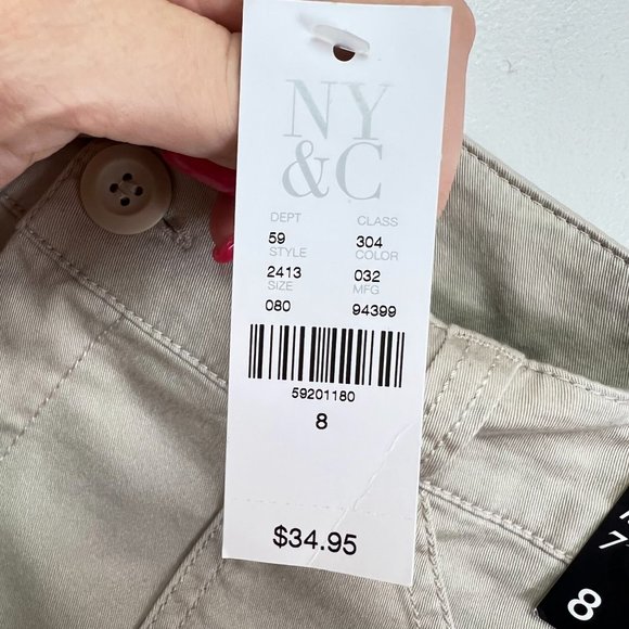 NWT New York & Company Tan Straight Hampton 7'' Twill Short Women's Size 17.25 - Picture 6 of 8